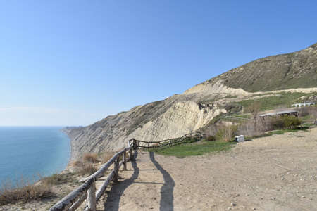 Types of the Black Sea. The outskirts of Anapa. Mountains and rocks.の写真素材