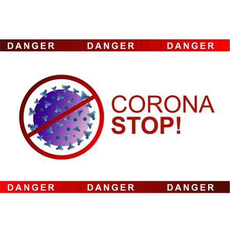 Stop Coronavirus Bacteria Novel. Danger covid-19.のイラスト素材
