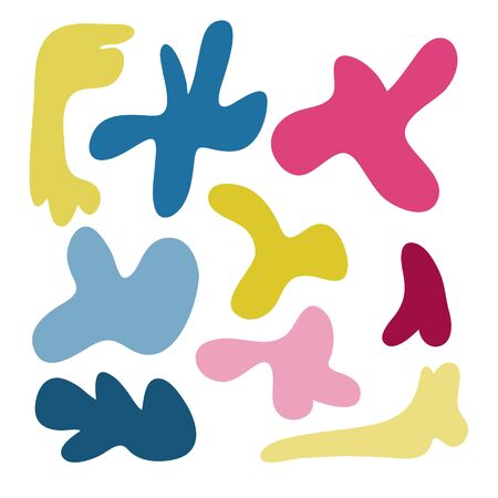 Vector color blots or spots. Doodle spots for the background.のイラスト素材