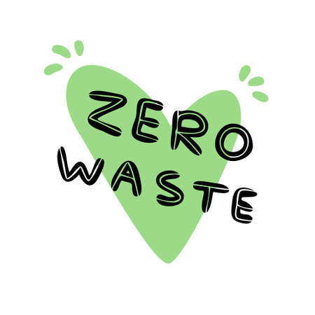 Symbol of waste-free production. No garbage. Eco-friendly attitude to yourself and the world around the label.のイラスト素材