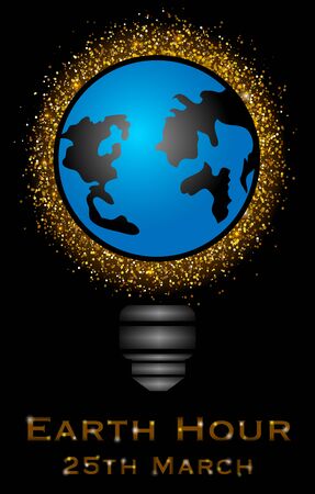 Illustration of Earth Hour. Eco Energy Save Concept.のイラスト素材