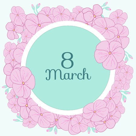 Vector illustration of International Women's Day. 8 March. Geranium flowers.のイラスト素材