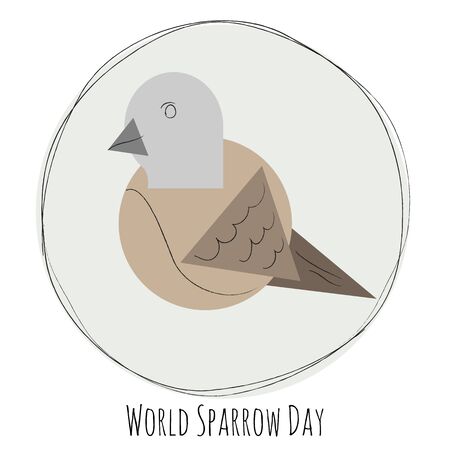 Creative illustration of sparrow. Vector illustration of world sparrow day.のイラスト素材