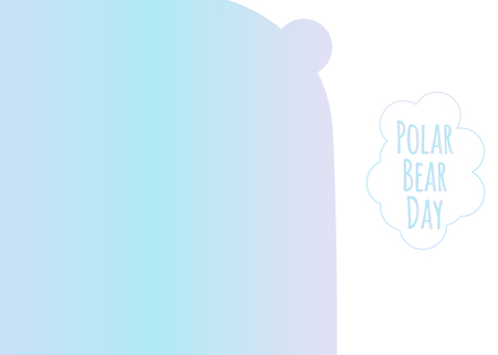 Silhouette of the polar bear in gradient of the northern lights.  Vector illustration of International  polar bear day.のイラスト素材