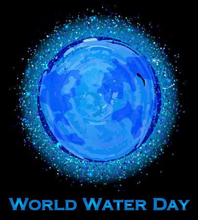 Vector Illustration of World Water Day. Earth view from space.のイラスト素材