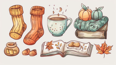 Christmas elements including wreaths, baubles, and gifts for festive decorの素材