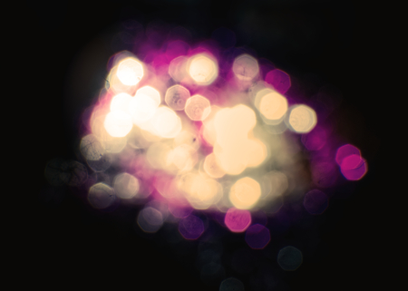 Background and texture of defocused lights of white and purple, Mexico 2018の写真素材