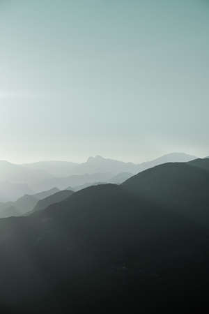 Landscape from Taga (catalan mountain) at sunset.の写真素材