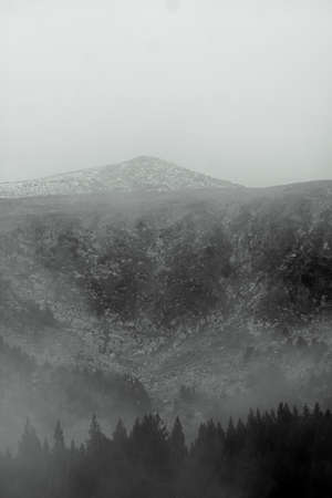 Foggy mountain detailsの写真素材