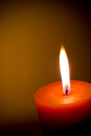 Red Christmas candleの写真素材