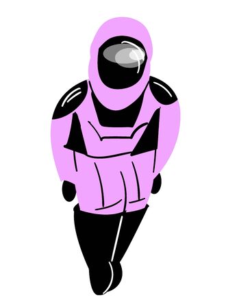 Stock vector illustration of an astronaut on white isolated background. A symbol of space travel, scientific research. Space exploration and search for new planets. Space tourism.のイラスト素材