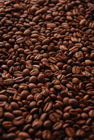 Coffee beans background. Coffee beans texture. Coffee beans background