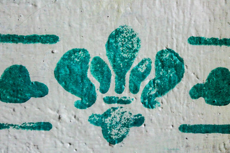 Blue Drawing on a White Wall