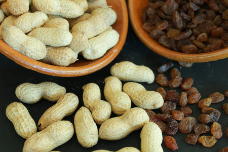 Peanuts Raisins Detail Closeup