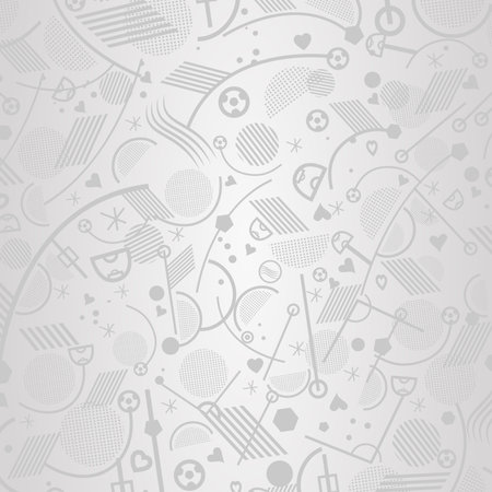 Championship soccer abstract grey pattern. Background with football symbols.のイラスト素材