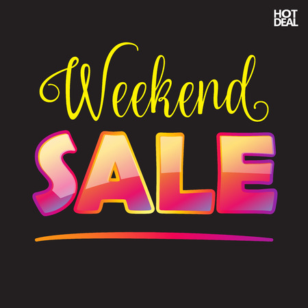 Sale. Weekend Sale banner. Autumn Sale Advertising. Hot Deal Sale. Vectorのイラスト素材