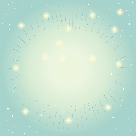 Christmas Victorian background with light rays, stars, glitter sparkles, snowflakes, stars. Christmas frame background. Vectorのイラスト素材