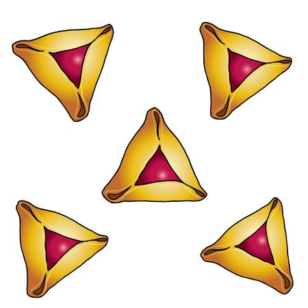 Purim festive traditional cookies for Purim Holiday.のイラスト素材