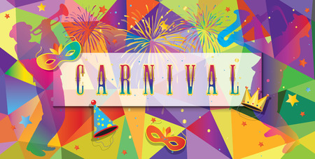 Carnival, Music Festival, Masquerade poster, invitation design.のイラスト素材