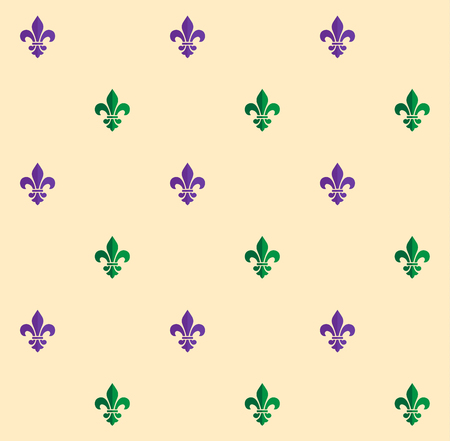 Carnival pattern with fleur-de-lis symbol. Endless background, texture, wrapper.のイラスト素材