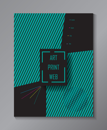 Brochure, annual report, flyer modern minimal design template. Vector illustration for business presentation, business paper, document cover layout. Dynamic futuristic template. Geometric shapes pattern. Minimalist design.のイラスト素材