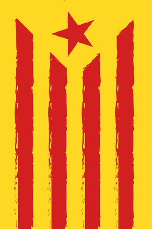 Catalonia national flag red and yellow color Independence Day vector background.のイラスト素材