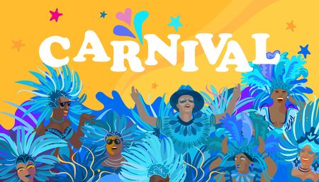 Rio Brazilian Carnival Festival Music Samba Dance Party Abstract Mardi Gras Happy People Wallpaper Templateのイラスト素材