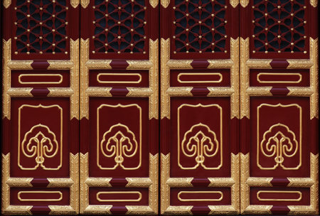 chinese traditional door in forbidden cityの写真素材