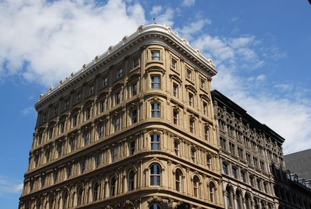 old-fashioned building in old town of Montrealの写真素材