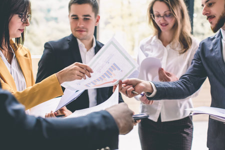 Meeting Corporate Success Brainstorming Teamwork Concept. Multiethnical entrepreneurs and business...