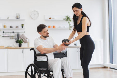 Rehabilitation of disabled people concept.