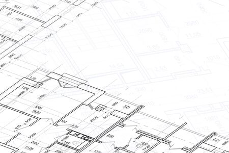 Part of abstract architectural project on the white backgroundの写真素材