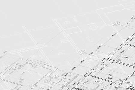 Part of abstract architectural project on the gray backgroundの写真素材