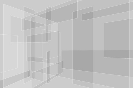 Grey geometric background with squares in perspectiveのイラスト素材