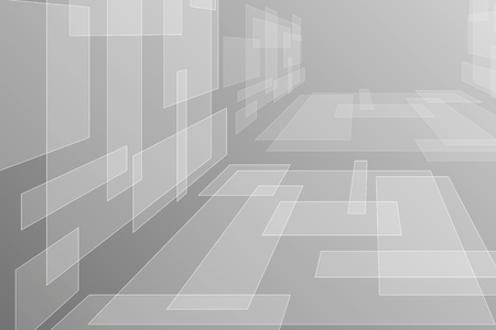 Gray geometric background with squares in perspectiveのイラスト素材