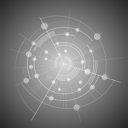 Vector illustration of a technical draft. Abstract geometric background.のイラスト素材