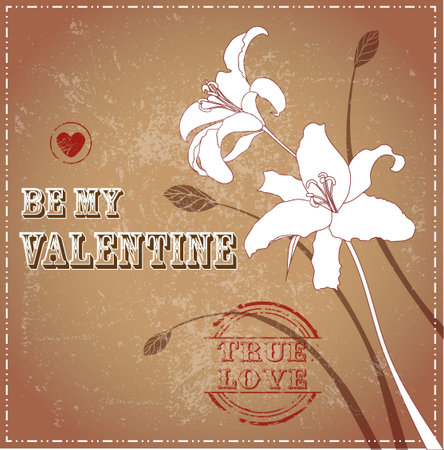 Vintage Valentine Day Cardのイラスト素材