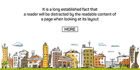 High rise bulding and homes.のイラスト素材