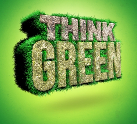 3d render on green backgroundの写真素材