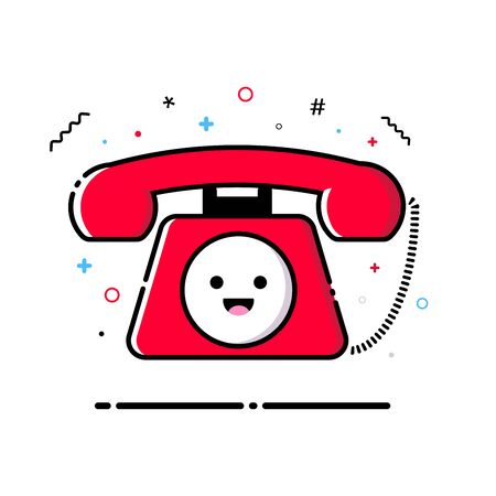Phone character icon stickerのイラスト素材