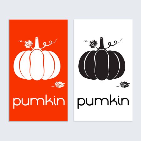 Pumkin  icon sign tamplat. Pumkin silhouette in black and whiteのイラスト素材