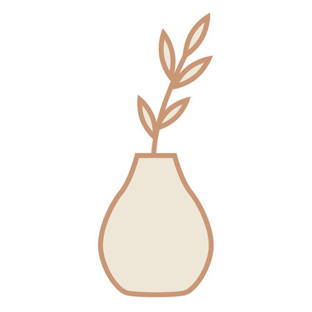 cute vase with leafs vector illustration design vector illustration designのイラスト素材