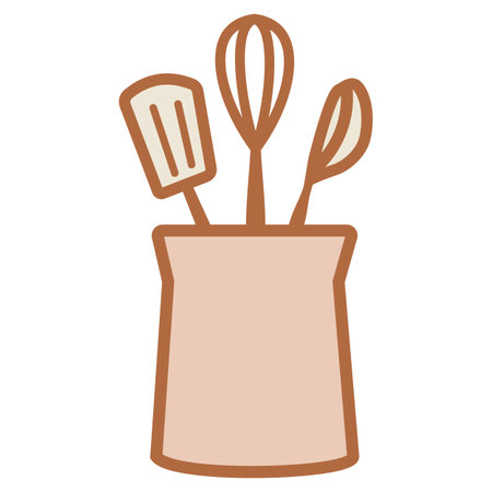 kitchen utensils in vase isolated icon vector illustration designのイラスト素材