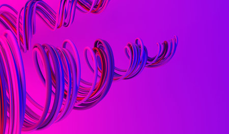Spiral dynamic wave line abstract purple pink gradient background. 3D rendering illustration.