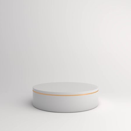 Winter abstract podium design creative concept product display mock up on white background. 3D rendering illustration.の写真素材