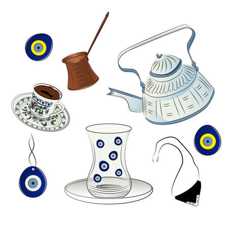 Set of vector illustrationsのイラスト素材