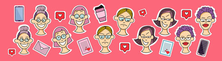 Sticker female face