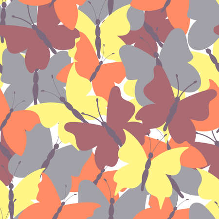 Abstract seamless background colored butterflies.Colorful flat design for fabric and textile.のイラスト素材