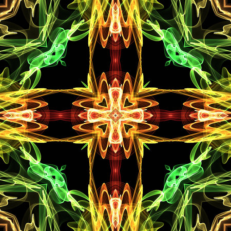 art vintage fiery geometric ornamental pattern