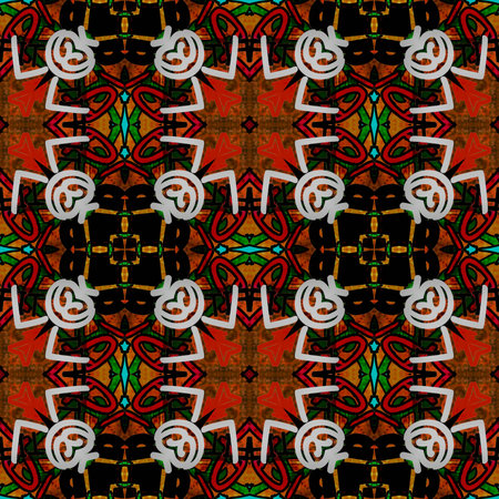 art eastern ornamental traditional pattern in red and brown